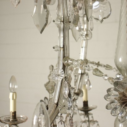 Chandelier Maria Theresa Iron Bronze Glass Italy Late 18th Century