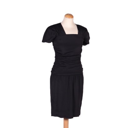 Vintage Max Mara Balck Dress Silk Italy 1980s-1990s