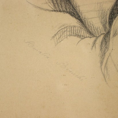 Portrait Of A Young Woman Pencil On Paper 19th Century