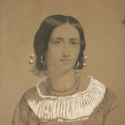 arte, arte italiana, pittura ottocento italiana,Ritratto di Giovane Donna 1858