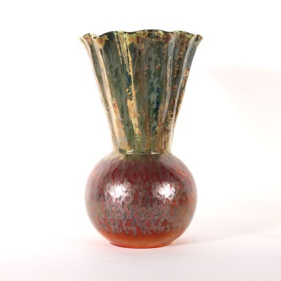 Ceramic Vase V. Mazzotti Albisola Manufacture Italy 20th Century