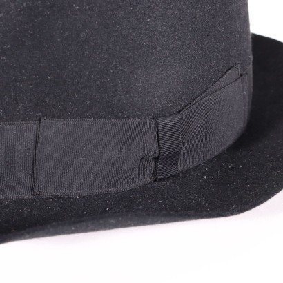 Cappello Vintage, vintage Borsalino, vintage italiano, vintage Milano, cappello donna,Cappello Borsalino Vintage Nero