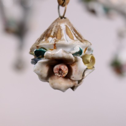 Capodimonte Revival Chandelier Glazed Ceramic Italy 20th Century