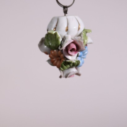 Capodimonte Revival Chandelier Glazed Ceramic Italy 20th Century