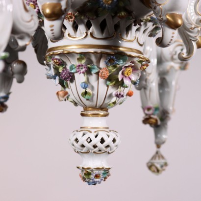 Lustre Style Capodimonte Céramique Émaillée - Italie XX Siècle