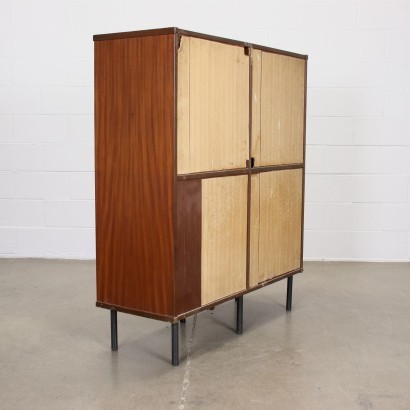 Highboard mit Klapptüren Mahagoni Metall Italien 1960er