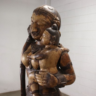 Gottheitsstatue Holz - Indien XX Jhd