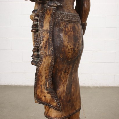 Deity Statue Carved Wood - India XX Century