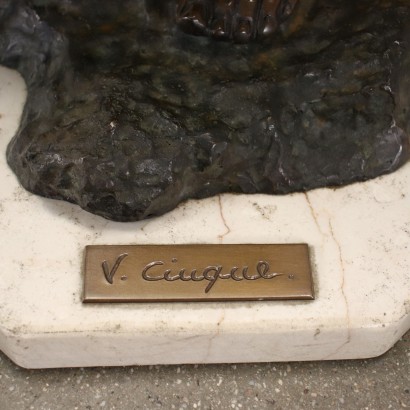 Junger Fischhändler Bronzeskulptur Italien XX Jhd