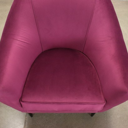 Paire de Fauteuils Velour Bois - Italie Années 1950