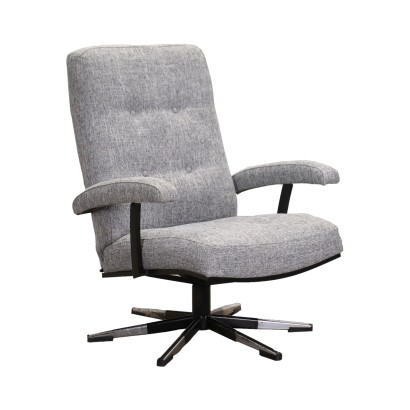 Fauteuil Pivotant Métal Chromé Mousse - Italie Années 1960