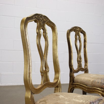 Pair of Chairs Padded Gilded Wood Italy XX Century