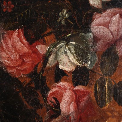 Stilleben mit Blumen Öl auf Leinwand - Italien XVII Jhd