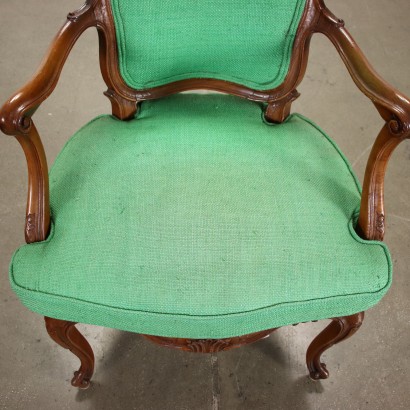 Pair of Baroque Armchairs Walnut - Italy XVIII-XX Century