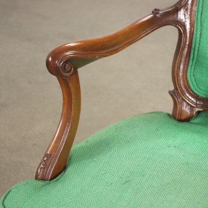 Paire de Fauteuils Baroque Noyer - Italie XVIII-XX Siècle