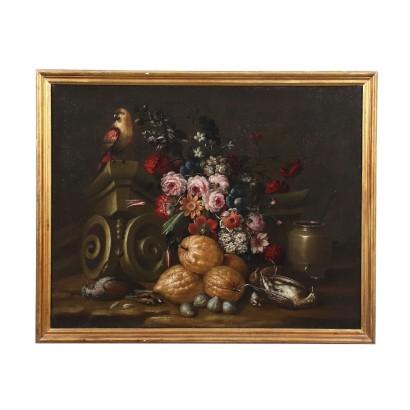 Antique Painting Still Life Oil on Canvas Italy XVII-XVIII Century