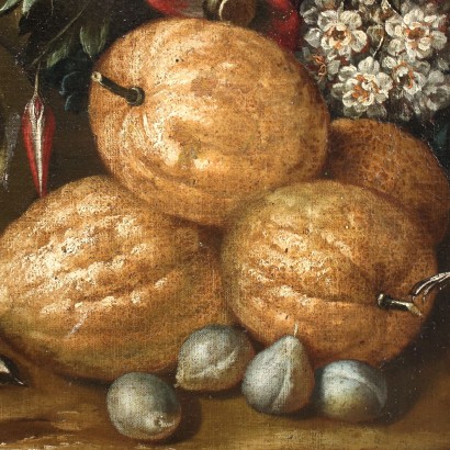 Nature Morte Huile sur Toile Italie XVII-XVIII Siècle