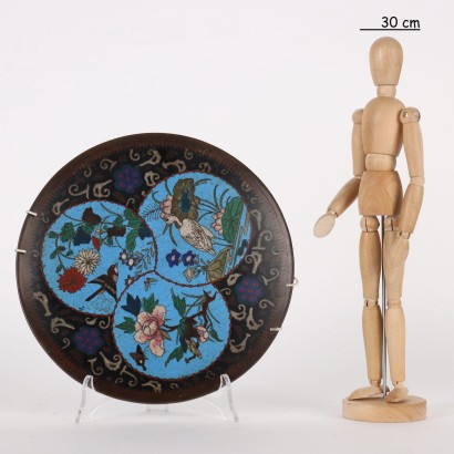 Cloisonnè Teller Kupfer Japan XIX-XX Jhd