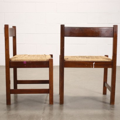 Poltronova Torbecchia Groupe de 5 Chaises Hêtre Italie Années 1970