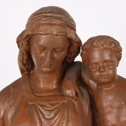 antiquariato, scultura, antiquariato scultura, scultura antica, scultura antica italiana, scultura di antiquariato, scultura neoclassico, scultura del 800,Madonna con Bambino in Terracotta