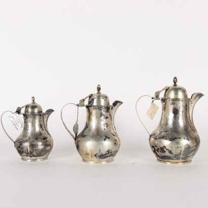 Group of 6 Teapot Man. Cusi Silver Italy XX Century