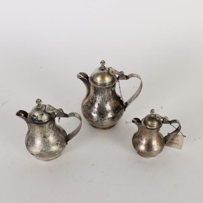 Group of 6 Teapot Man. Cusi Silver Italy XX Century