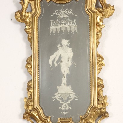 Groupe de 4 Miroirs Verre Italie XVIII Siècle