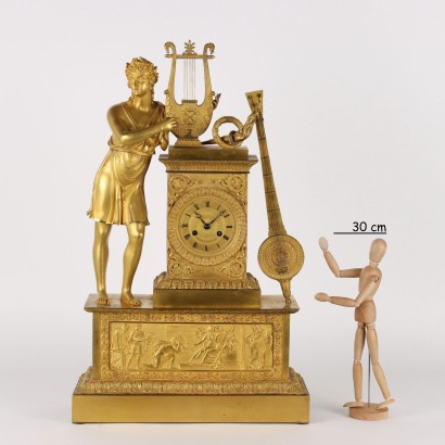 Table Clock Gilded Bronze France XIX Century