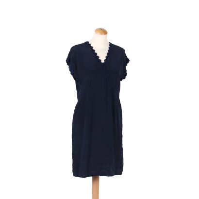 Vestido Vintage Seda Azul