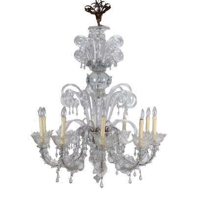 Murano Chandelier Glass Italy XX Century