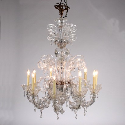 Murano Chandelier Glass Italy XX Century