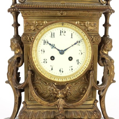 Triptych Clock Bronze France XIX Century