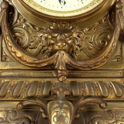 Triptych Clock Bronze France XIX Century