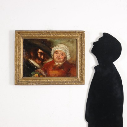 Huile sur Toile Portrait Satirique France XIX Siècle