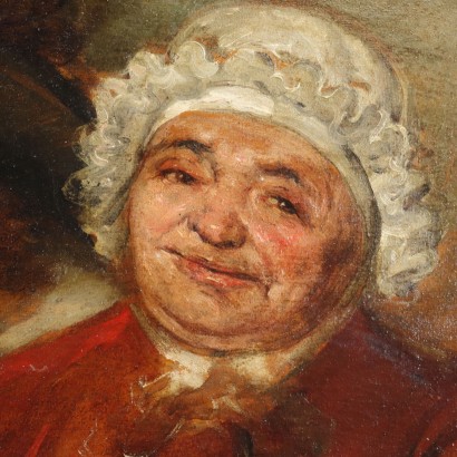 Huile sur Toile Portrait Satirique France XIX Siècle