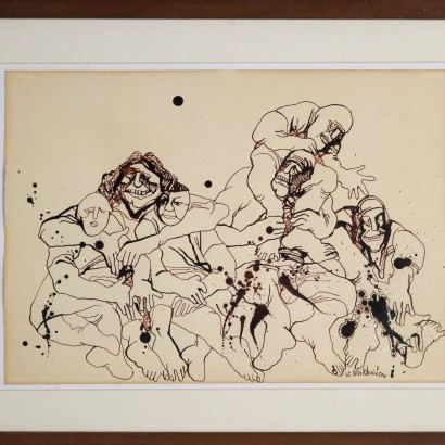 Viatcheslav Sawich Mikhaïlov Encre sur Papier Russie XX Siècle