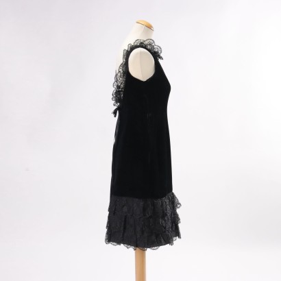 Vintage Dress Velvet Size 10 Italy 1960s