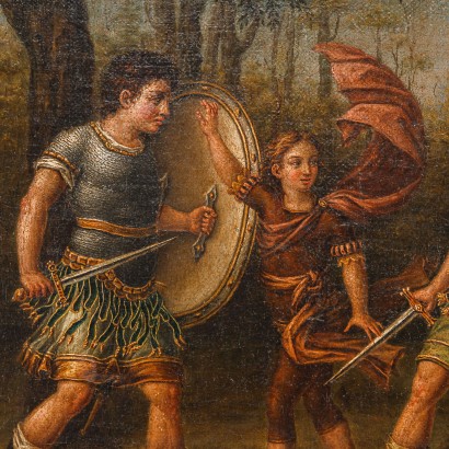 arte, arte italiana, pittura antica italiana,Gruppo di Quattro Dipinti con Scene de