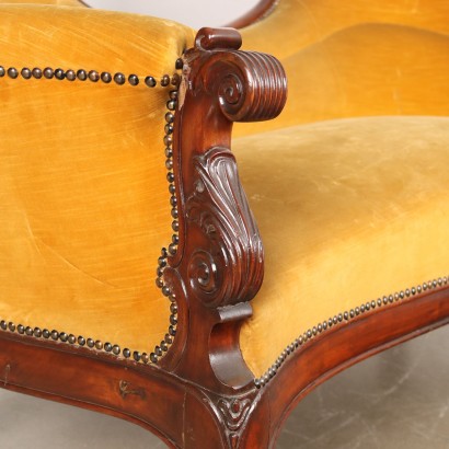 Rococo Style Sofa Carved Wood Italy XIX Century