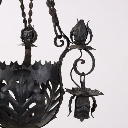 Chandelier Wrought Iron Italy XX Century