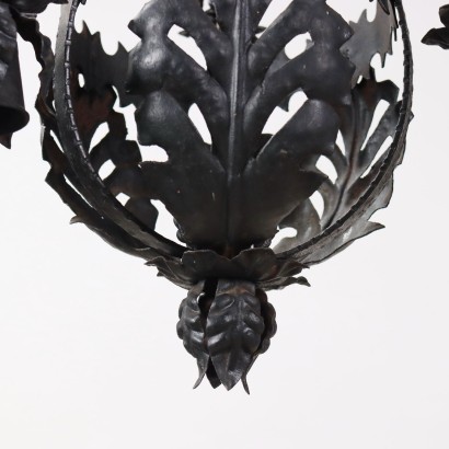 Chandelier Wrought Iron Italy XX Century