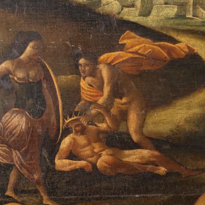 Sujet Mythologique Huile sur Toile Italie XVII Siècle