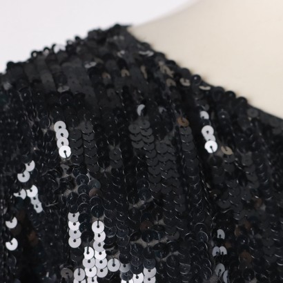 Maglia Vintage con Paillettes Nere