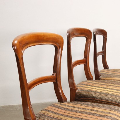 Groupe de 6 Chaises Noyer Italie XIXe Siècle