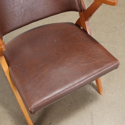 Fauteuil Simili Cuir Italie Années 1950-1960