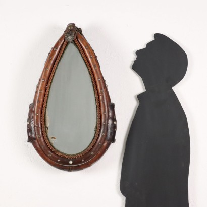 Mirror Obtained by a Horse Saddle Leather Switzerland XX Century