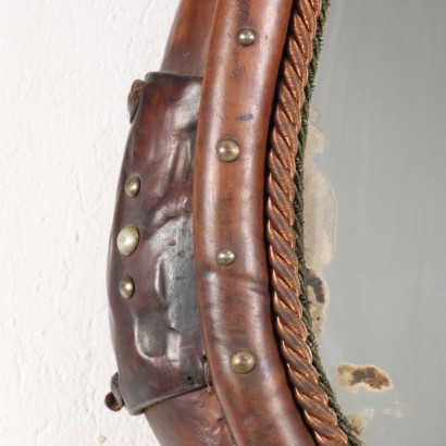 Mirror Obtained by a Horse Saddle Leather Switzerland XX Century