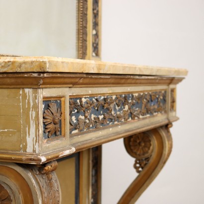 antiquariato, specchiera, antiquariato specchiera, specchiera antica, specchiera antica italiana, specchiera di antiquariato, specchiera neoclassica, specchiera del 800 - antiquariato, cornice, antiquariato cornice, cornice antica, cornice antica italiana, cornice di antiquariato, cornice neoclassico, cornice del 800,Consolle con Specchiera di Gusto Neoclas