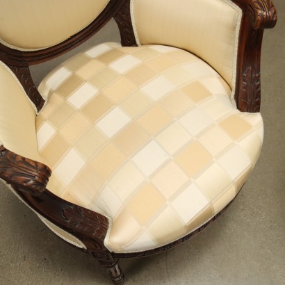 Pair of Armchairs Neo-Classical Style Walnut Italy XX Century