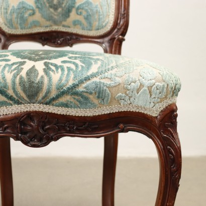 Groupe de 4 Chaises Style Rococo Acajou Italie XXe Siècle